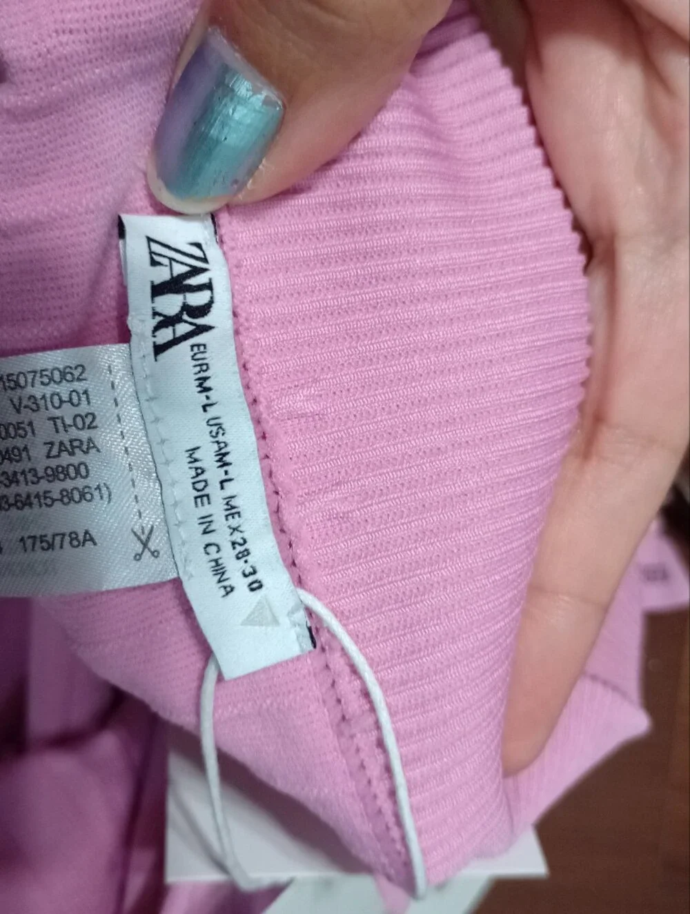 Zara Pink Buttoned Seamless Ribbed Leggings